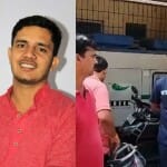मृतक श्रेष्ठ तिवारी (बायें) व मामले की जानकारी लेते भाजपा विधायक।