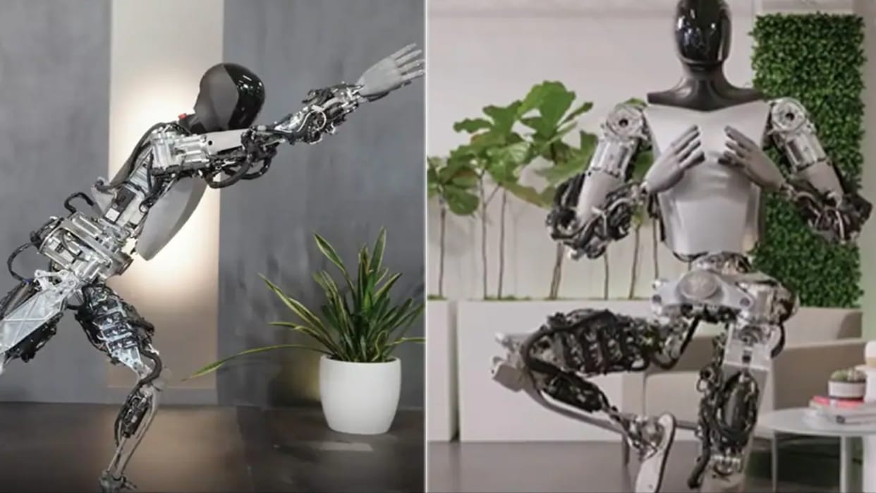 Tesla Humanoid Robot performs yoga elon musk shares video