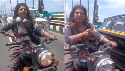 woman biker threat abuse policeman in mumbai bandra worli sea link video