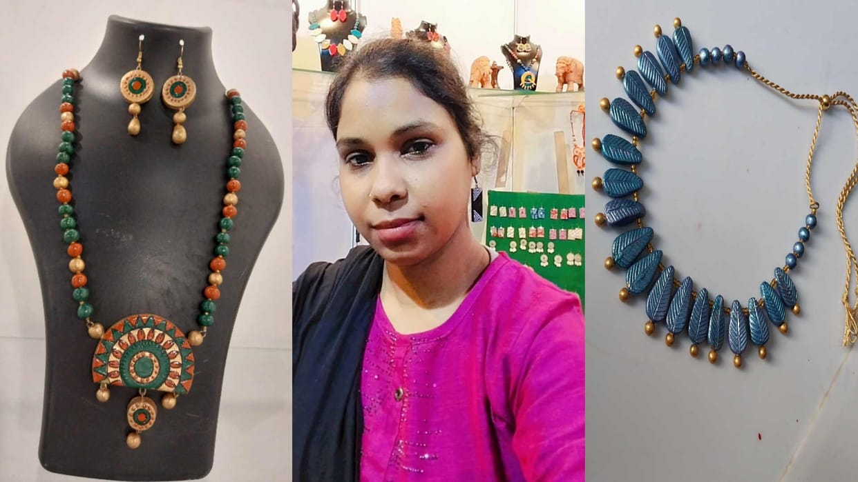 Gold like jewelery being made by heating clay demand is coming from abroad