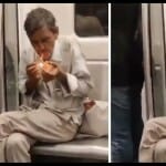 elderly man smokes inside delhi metro coach