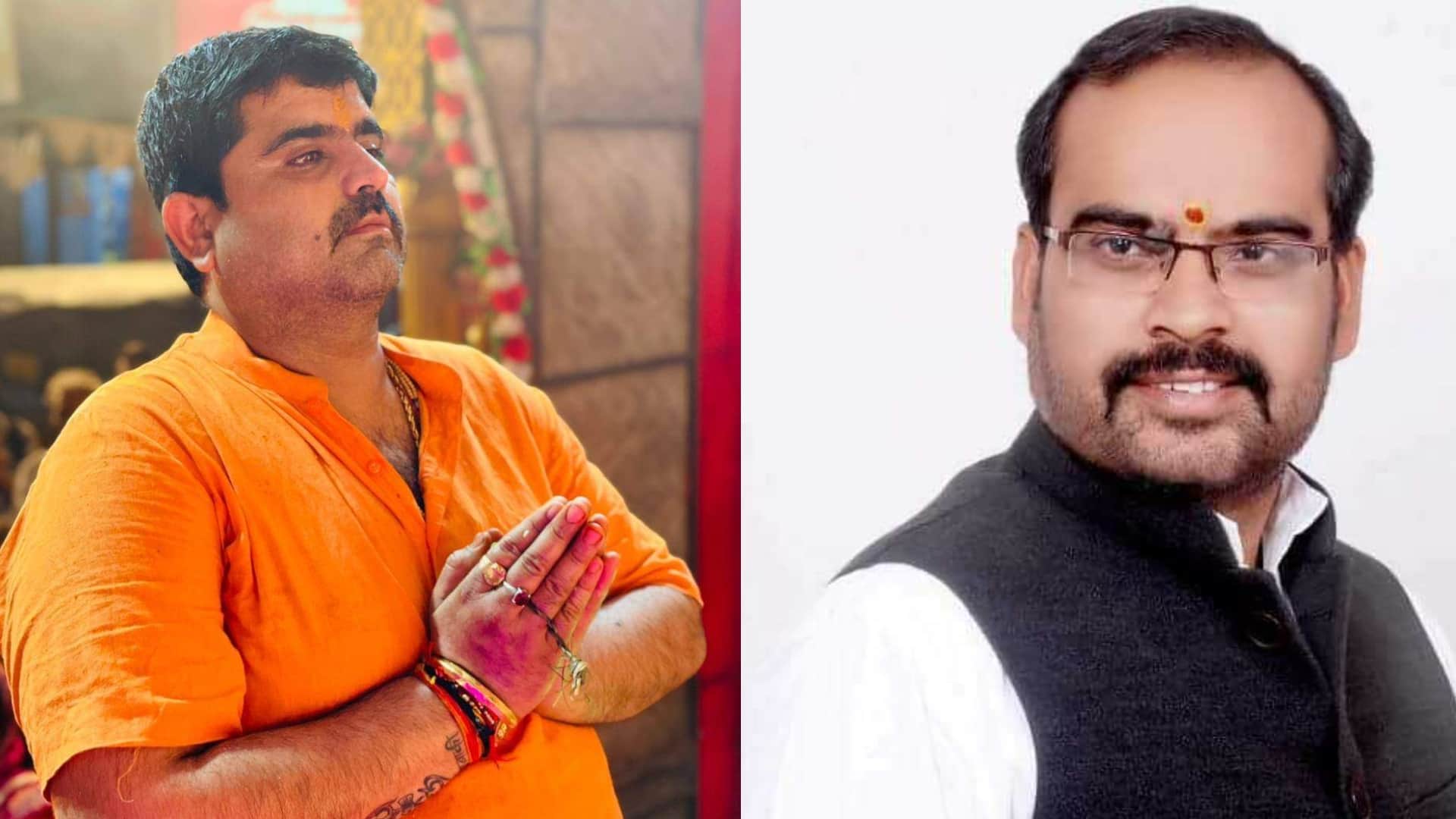 बाएं ओर रत्नाकर चतुर्वेदी, दाएं ओर अरविंद पटेरिया