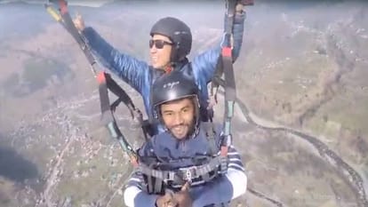 Tourists are enjoying the thrill of paragliding in Dobhi.