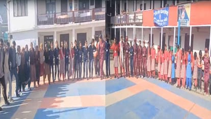 Nati Dance: स्कूल में शिक्षकों, अभिभावकों और विद्यार्थियों ने डाली शानदार नाटी, देखें वीडियो Teachers, parents and students performed a spectacular dance in the school, watch video