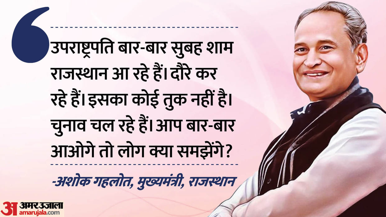 Politics: Gehlot raised questions on VPs visits, know how many visits Dhankhar has made to Rajasthan so far