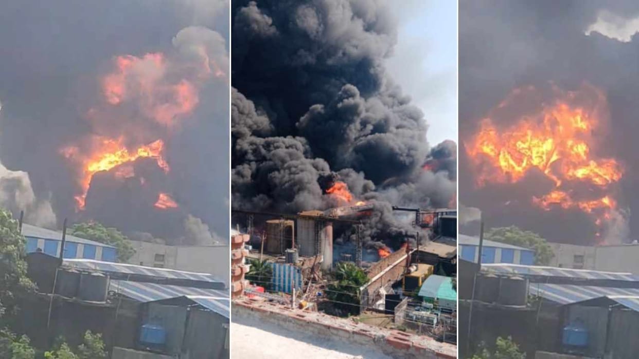 Massive fire breaks out in chemical factory in Kurali of Punjab