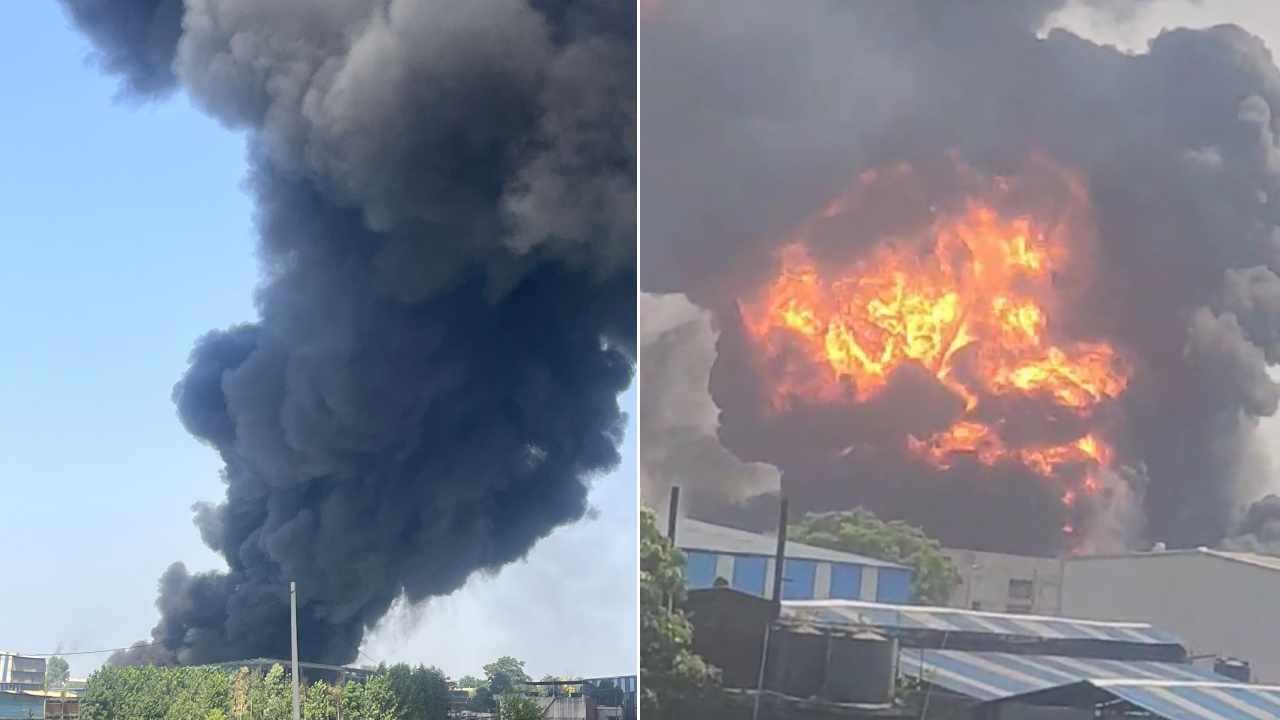 Massive fire breaks out in chemical factory in Kurali of Punjab
