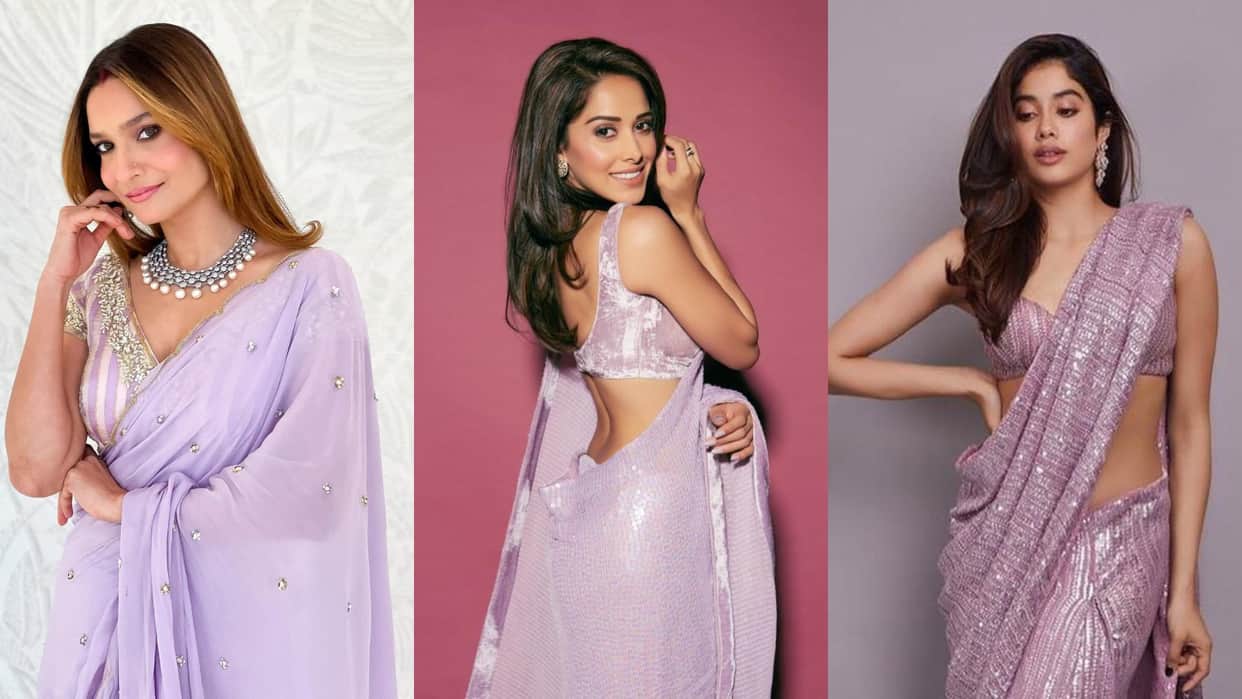 Saree Draping Style tips for wear lavender saree in hindi