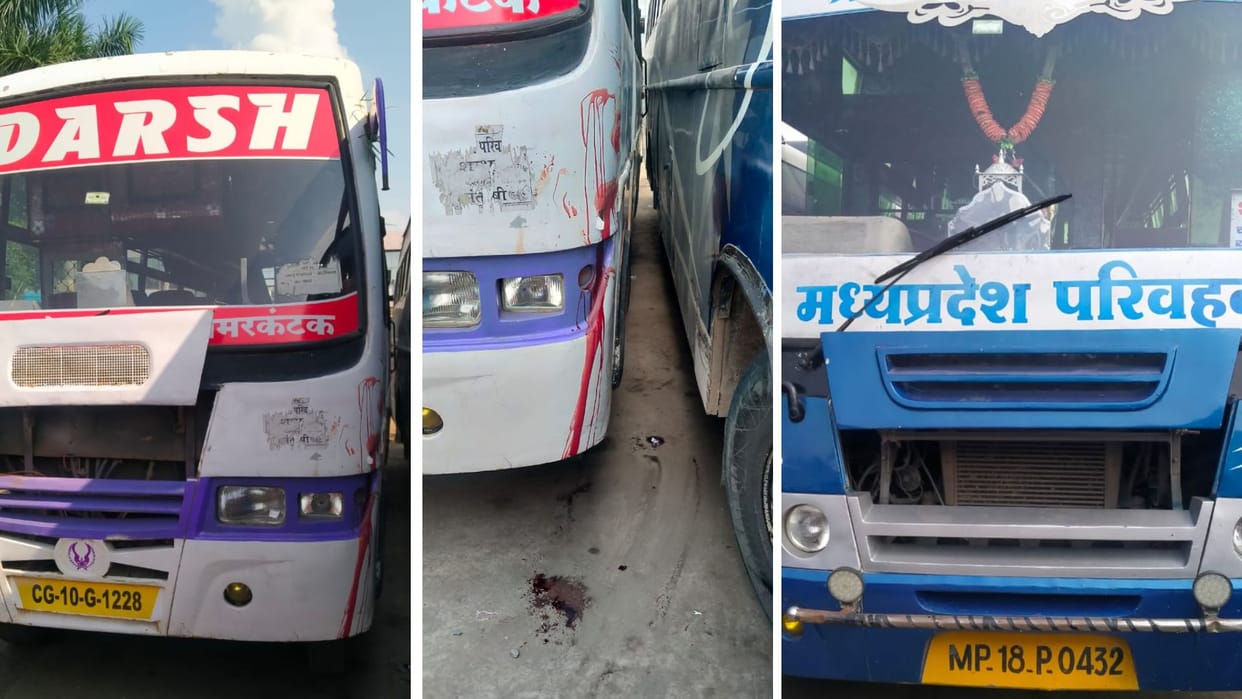 Shahdol: Driver dies after getting stuck between two buses