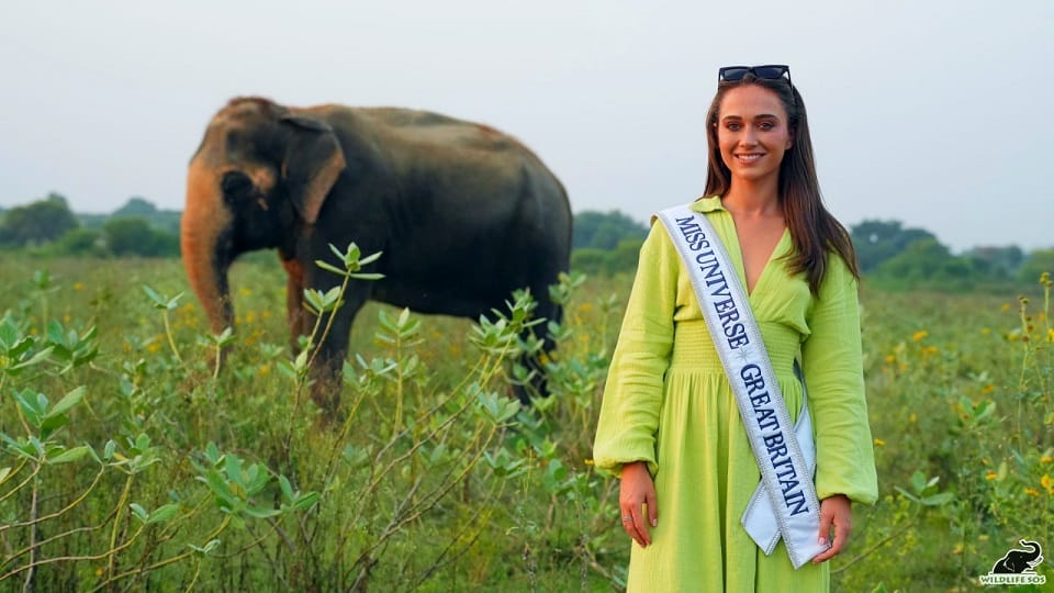 Miss Universe Great Britain 2023 visit Elephant Conservation Center mathura