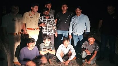 आगरा: पुलिस की मिर्ची गैंग से मुठभेड़, पैर में लगी गोली; 5 आरोपी गिरफ्तार Police encounter with Mirchi gang shot in the leg 5 accused arrested
