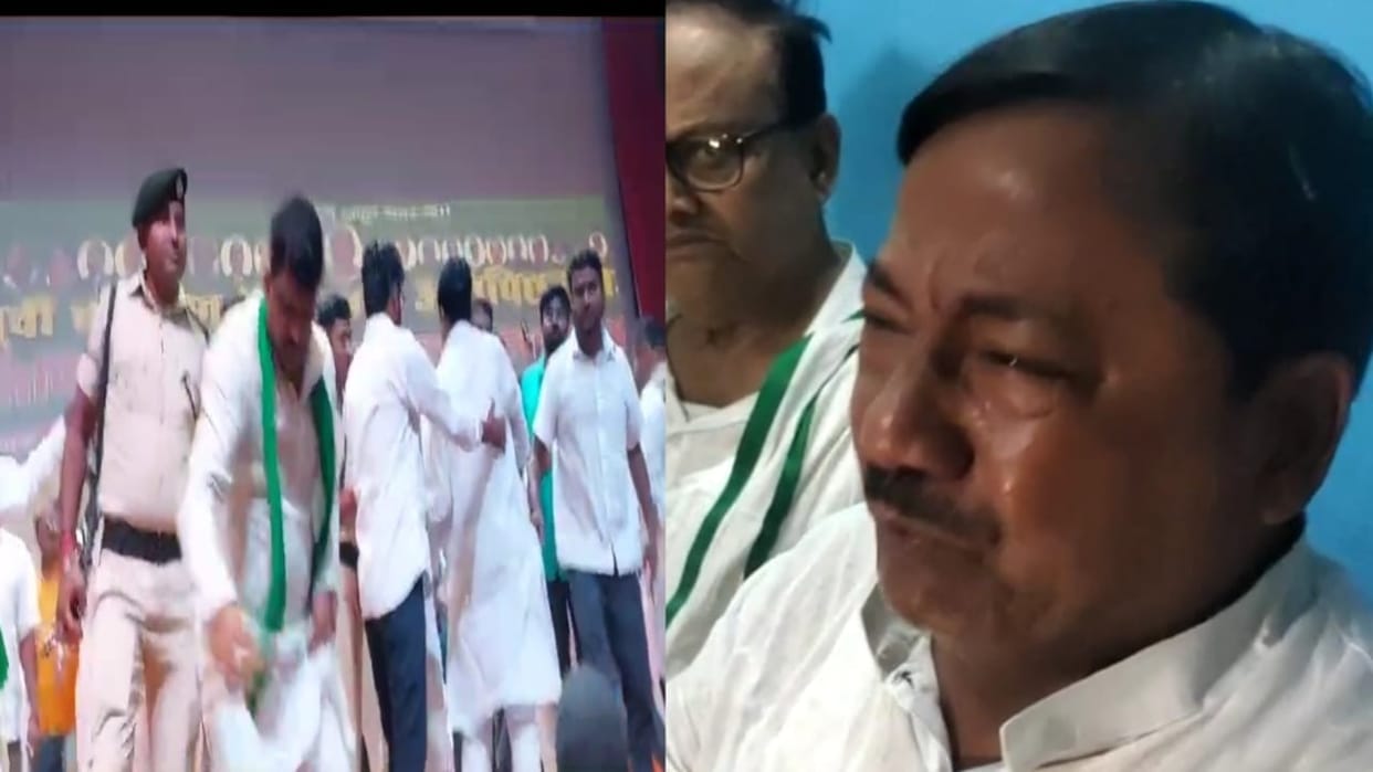 Bihar: Two parties clashed in the conference of rjd party in motihari Lalu Yadav's party RJD;