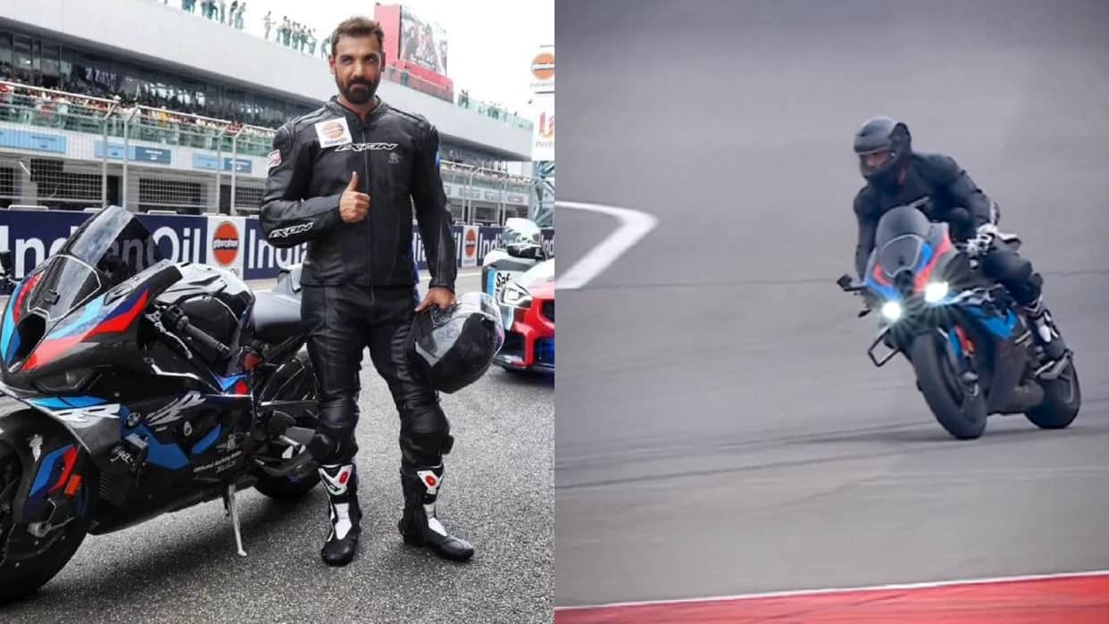 Bollywood actor John Abraham rides MotoGP 2023's official race bike at Buddh International Circuit