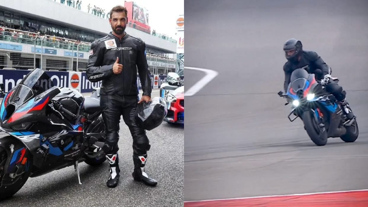 Bollywood actor John Abraham rides MotoGP 2023's official race bike at Buddh International Circuit