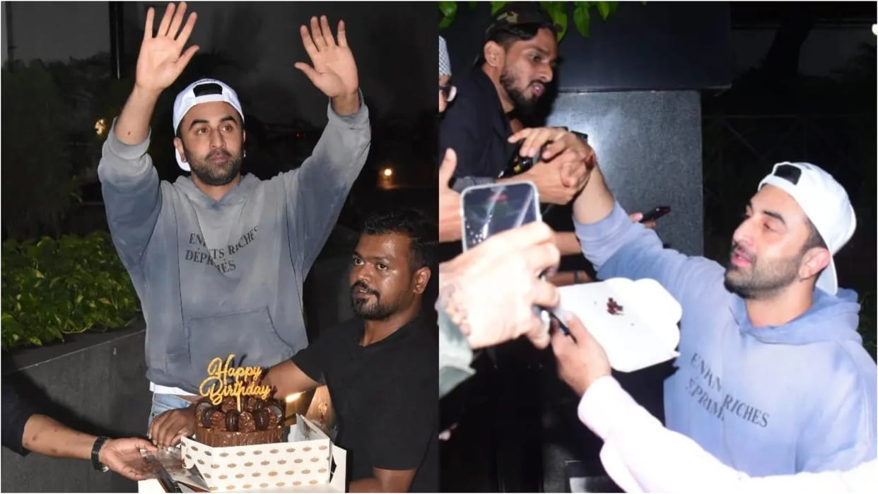 animal actor Ranbir Kapoor celebrated his birthday with fans watch here