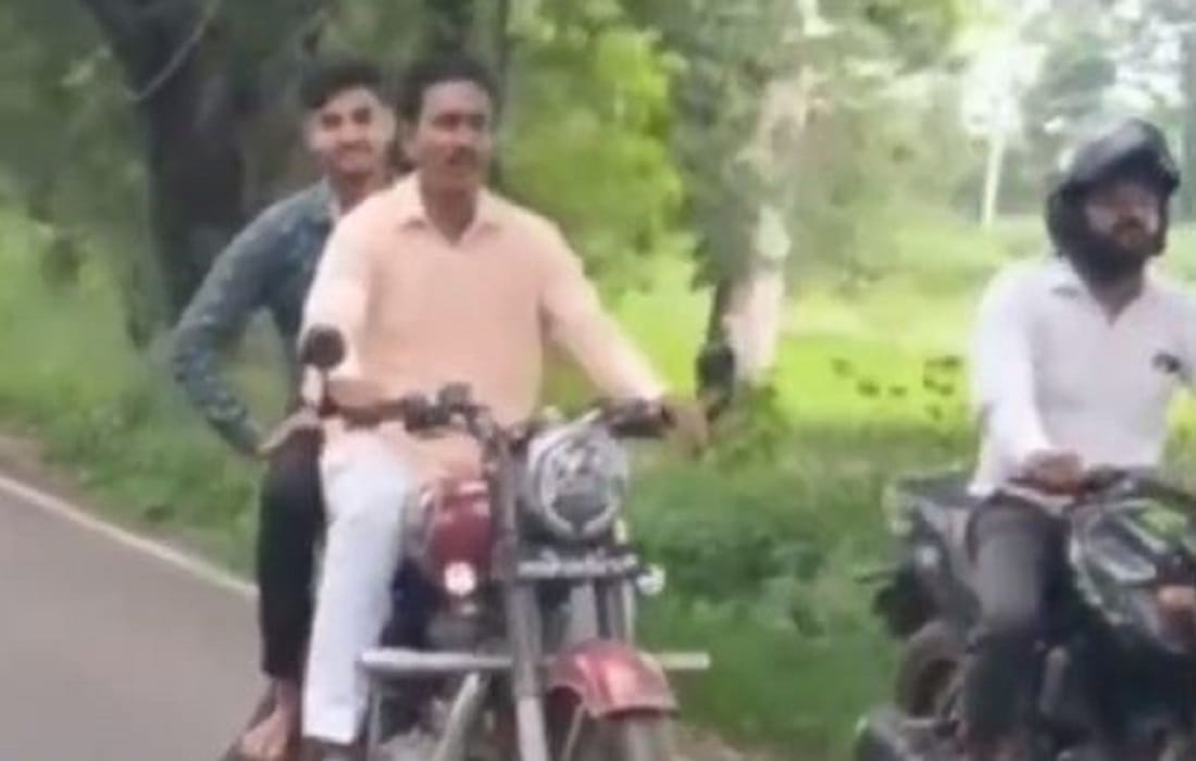 Video of BJP MLA Ruinning bullet bike without helmet goes viral people commented lot on social media