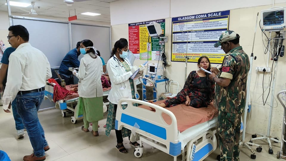 Speeding truck hits passenger bus many passengers injured