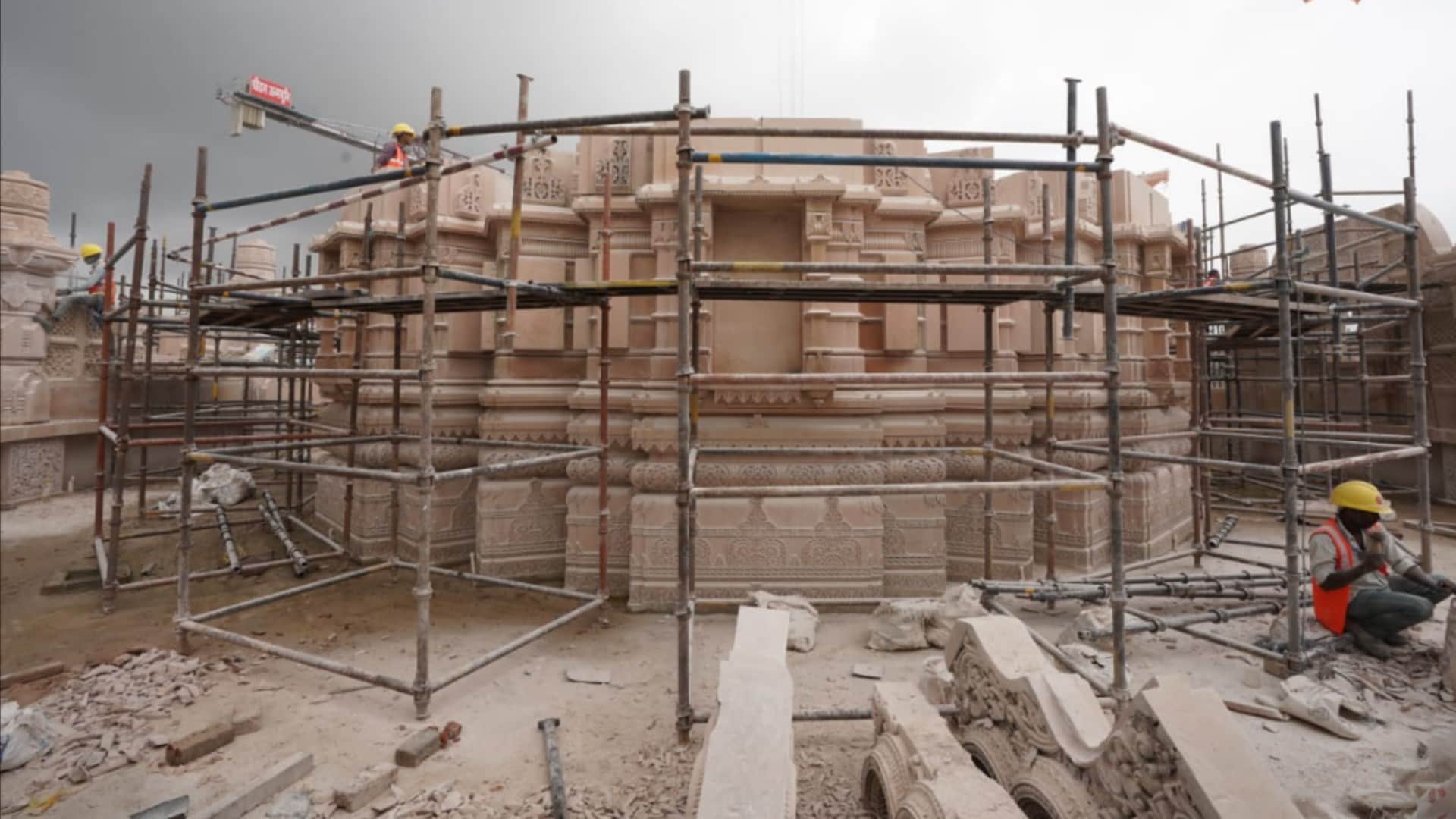 Pics of stairs and doors of Ram temple in AYodhya.