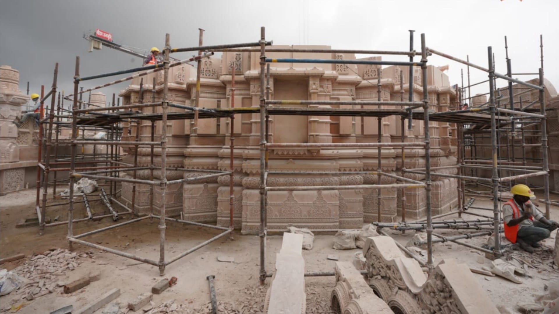 Pics of stairs and doors of Ram temple in AYodhya.