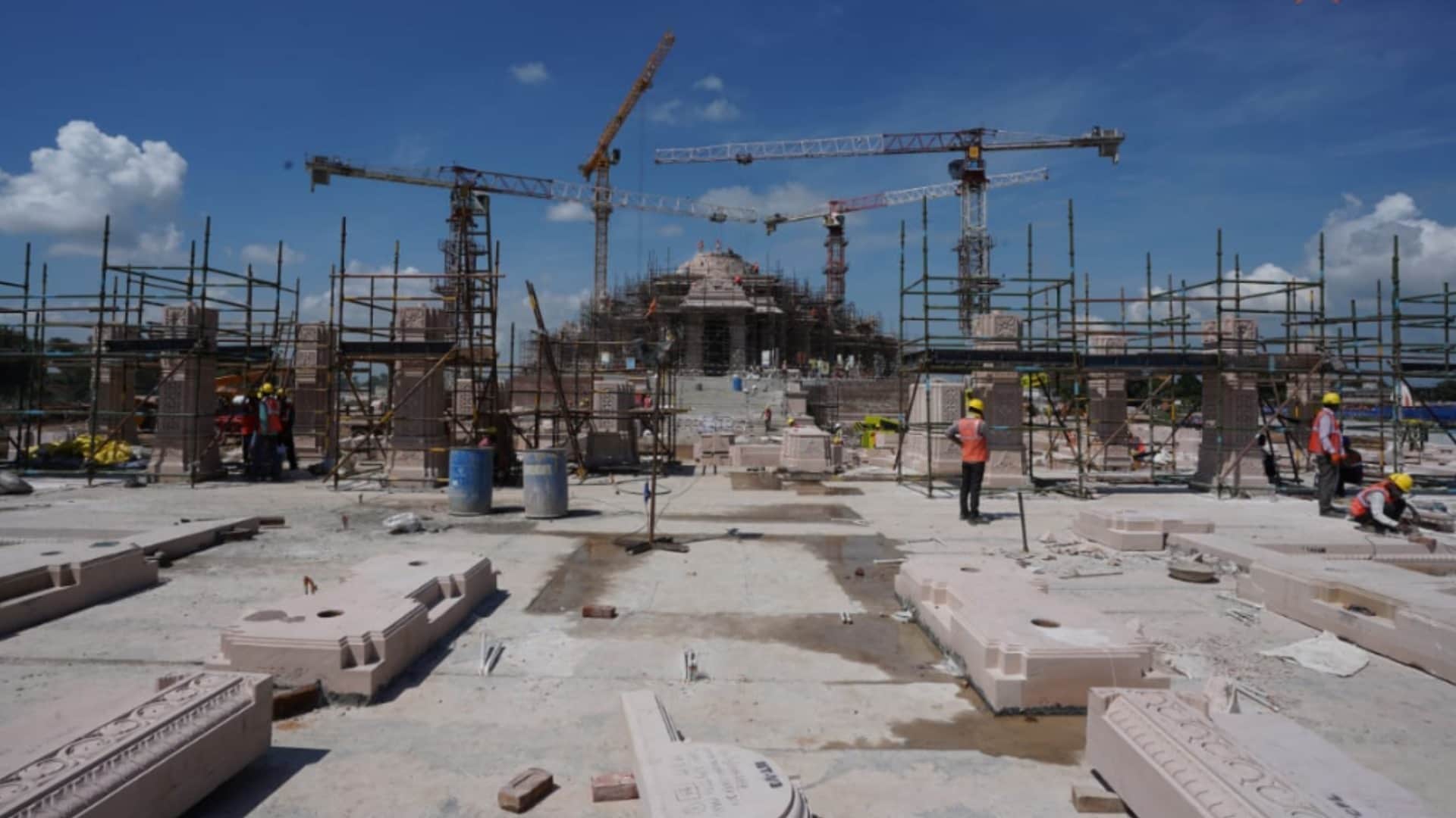 Pics of stairs and doors of Ram temple in AYodhya.