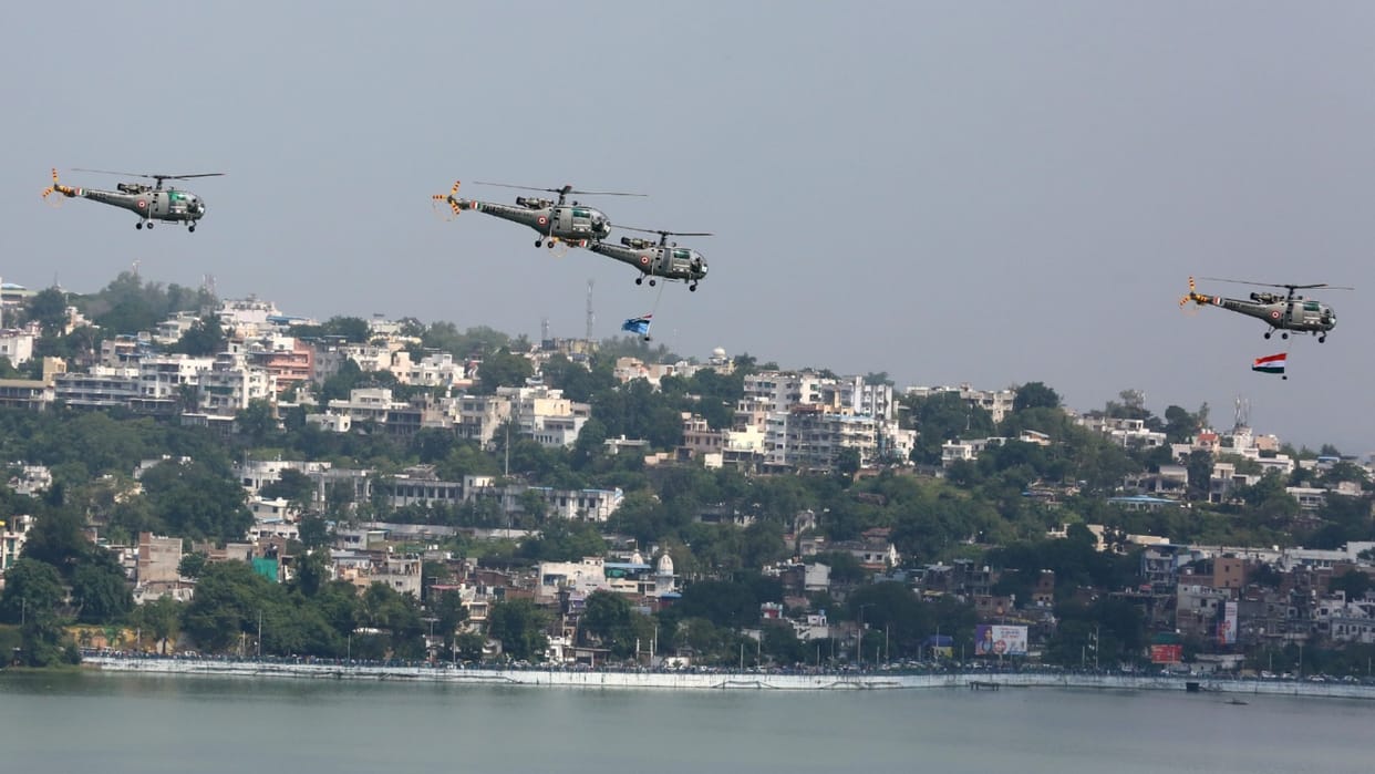 Bhopal Air Show Indian Air Force displayed strength courage of fighter planes seen in blue sky