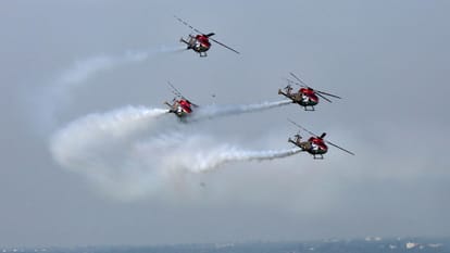 Bhopal Air Show Indian Air Force displayed strength courage of fighter planes seen in blue sky