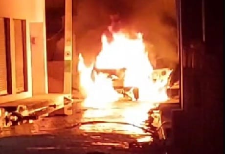 Young man sets himself and car on fire outside in laws  house, condition critical, Admitted to Saifai Medical