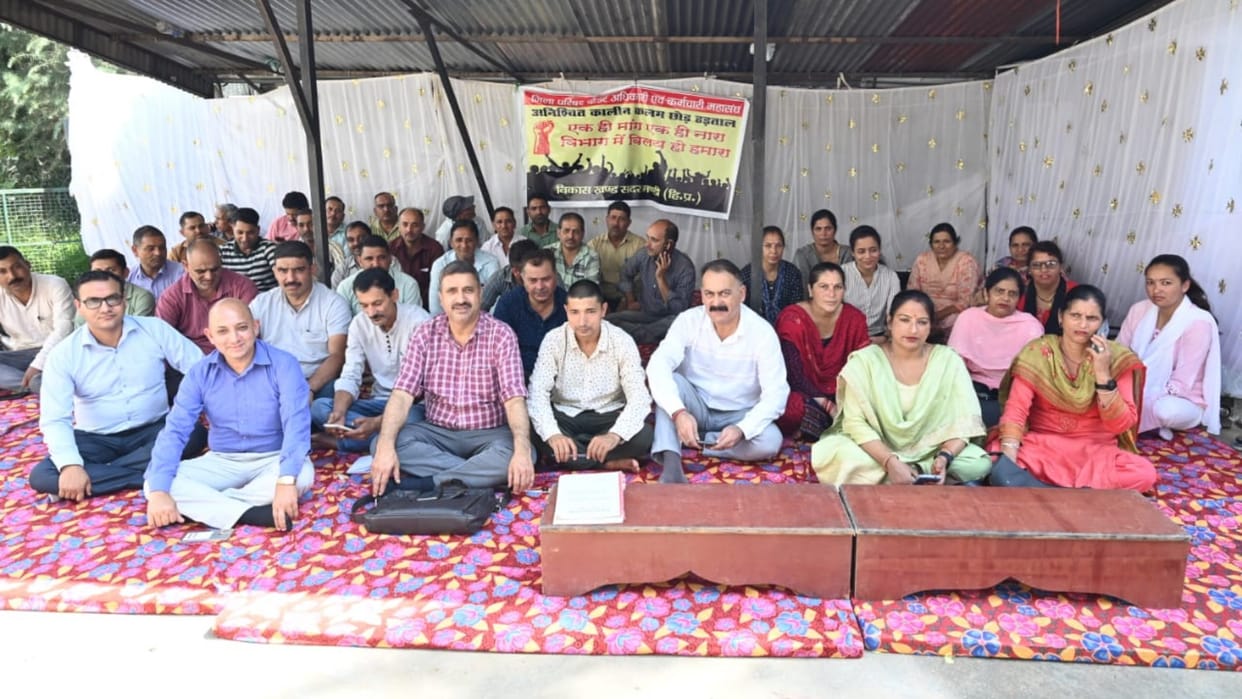 Zila Parishad Cadre Employees Strike In Mandi Himachal Pradesh