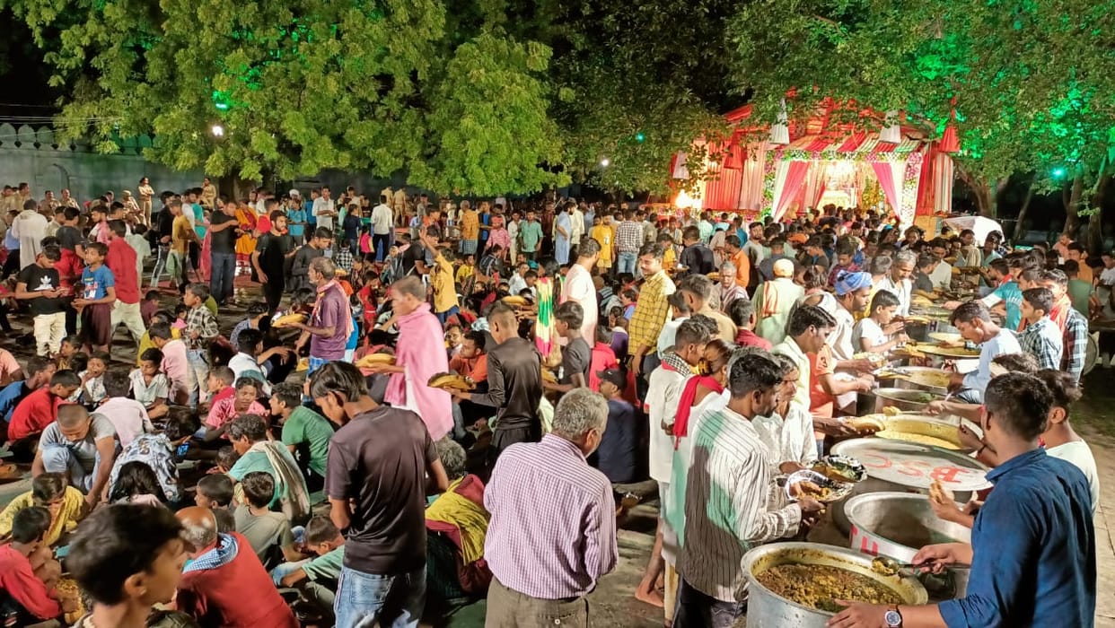 After the marriage of Baba Latbhairav, a feast of Khichdi, Latbhairav along with Ashtabhairav ate Khichdi.