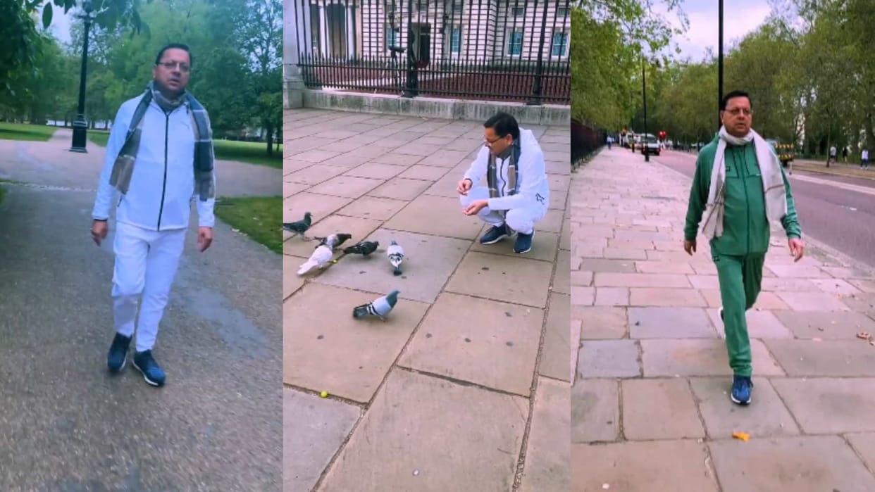 CM Pushkar Singh Dhami did morning walk in London video went viral on started official WhatsApp channel