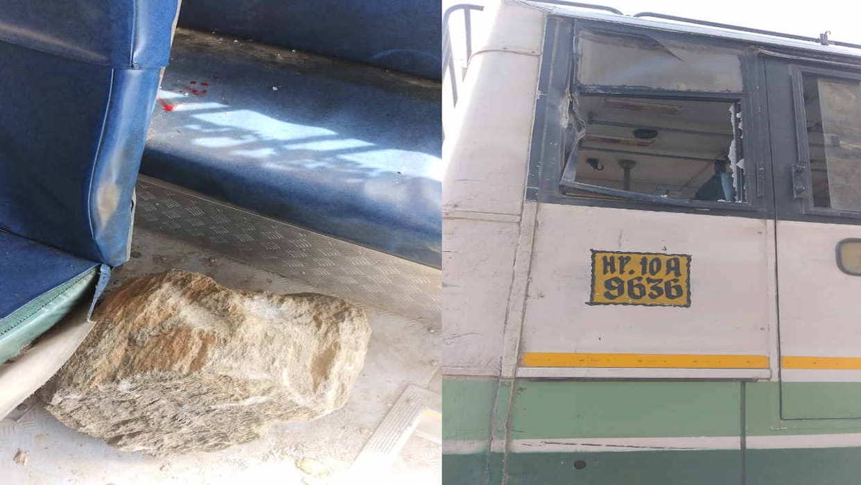 Stones fell from the hill on Jhadsali-Shimla bus, three passengers injured, major accident averted