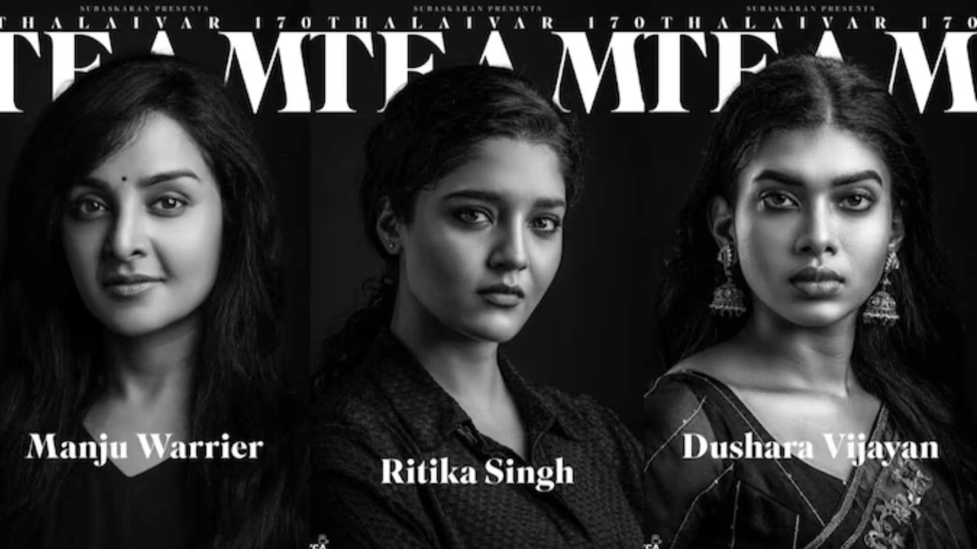 Jailer Actor Rajinikanth Upcoming film Thalaivar 170 Manju Warrier Ritika Singh Dushara joined cast