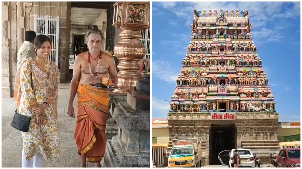 Tamil Nadu CM MK Stalin's daughter Senthamarai Stalin visited and offered prayers at Sattainathar Temple