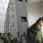 झटके लगने पर लोग इमारतों से बाहर निकलकर भागे।