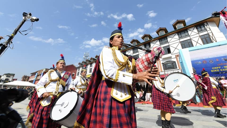 LG Manoj Sinha flags off CRPF Women Bike Expedition from iconic Lal Chowk Srinagar