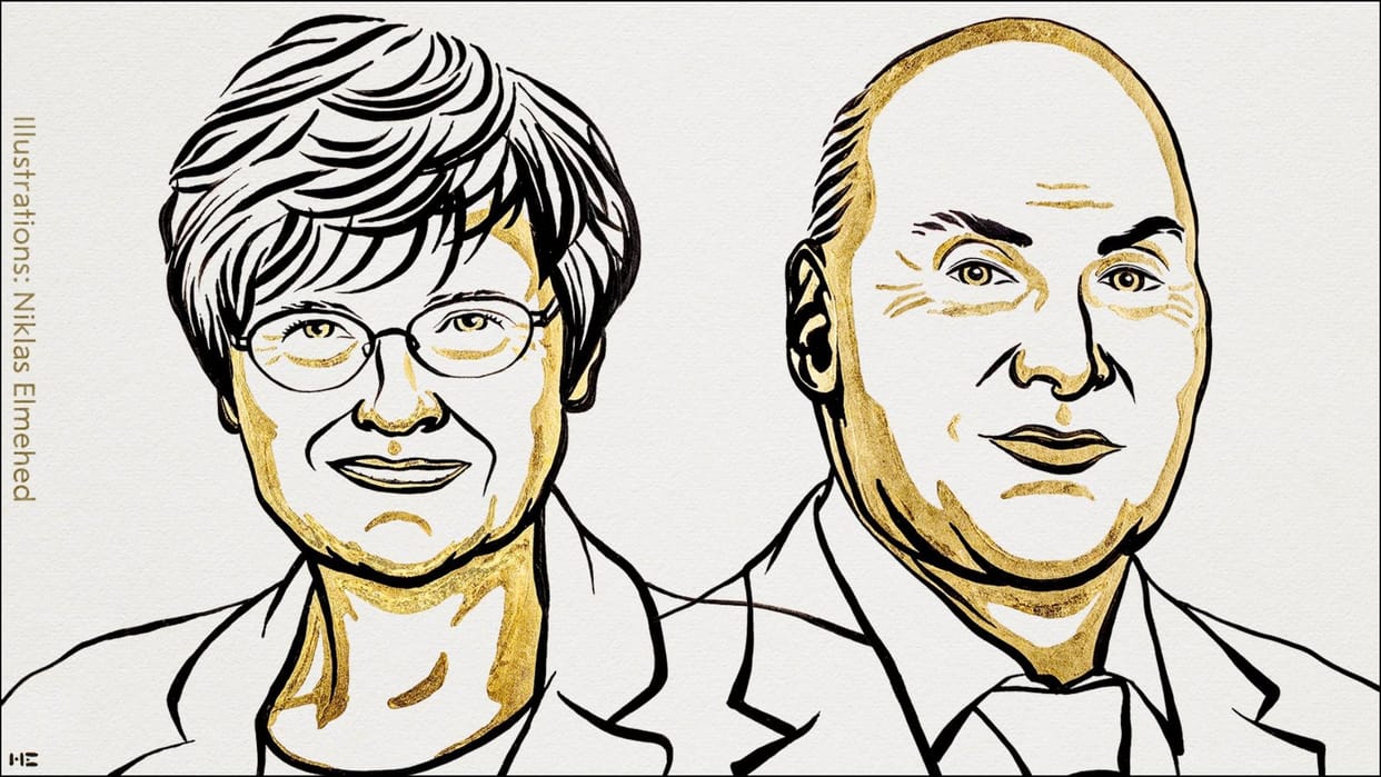 Nobel Prize winners Katalin Kariko Drew Weissman research helped to develop mRNA vaccine to fight covid-19