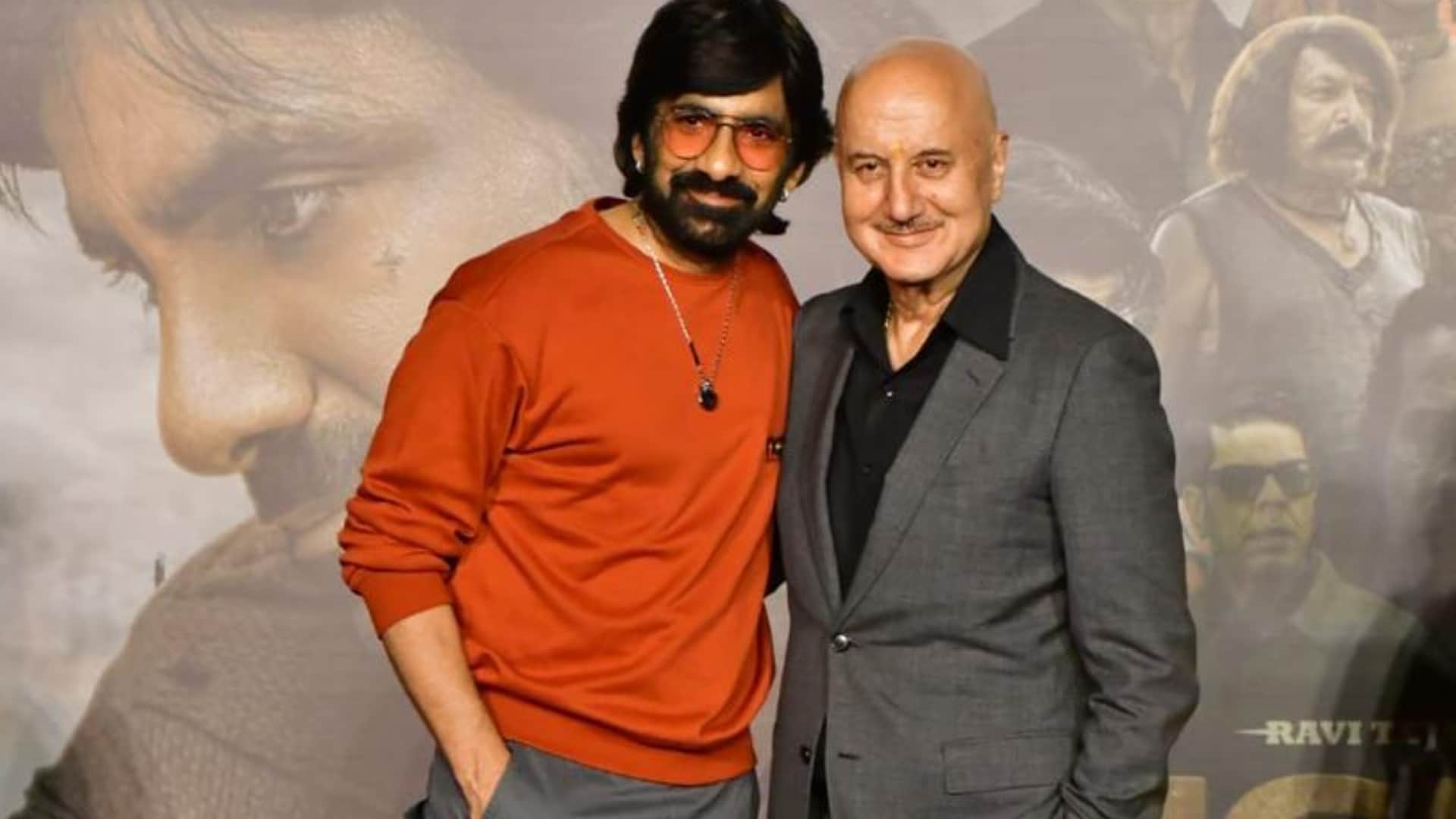 Tiger Nageswara Rao Trailer Launch Event Ravi Teja Nupur Sanon Anupam Kher Vamsi Talks about upcoming Film