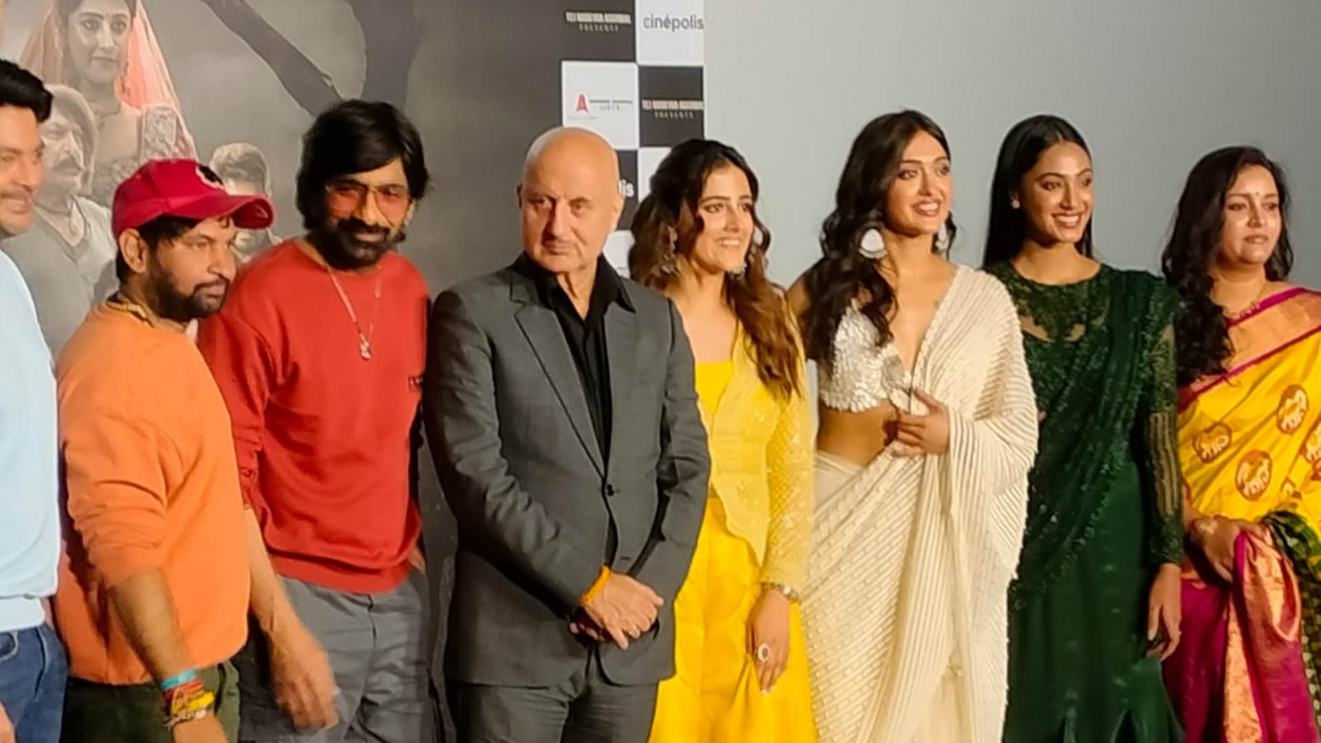 Tiger Nageswara Rao Trailer Launch Event Ravi Teja Nupur Sanon Anupam Kher Vamsi Talks about upcoming Film