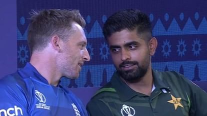 World Cup: रोहित ने कहा- विश्व कप के लिए हम तैयार, बाबर बोले- भारत में हुआ शानदार स्वागत, यहां घर जैसा लगा World Cup 2023 Captains Day updates Rohit Sharma Babar Azam Pat Cummins Jos Buttler Kane Williamson photos