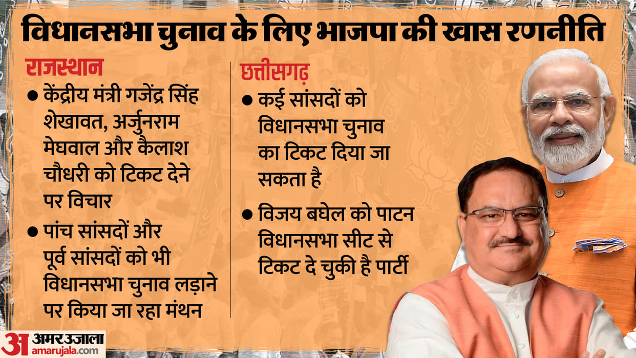 BJP is preparing to bet on Union Ministers and MPs in Rajasthan-Chhattisgarh poll