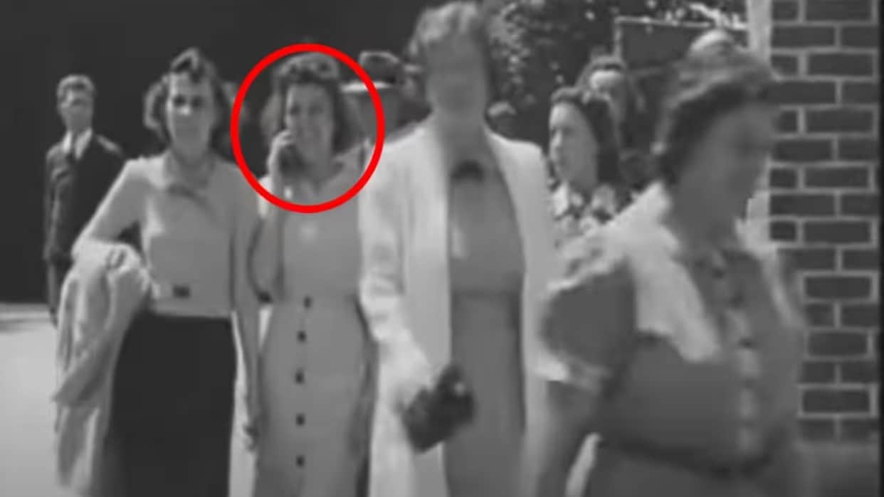 Time Travel: time travel proof found in 85 year old video woman talking on mobile
