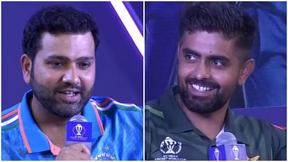 World Cup: रोहित ने कहा- विश्व कप के लिए हम तैयार, बाबर बोले- भारत में हुआ शानदार स्वागत, यहां घर जैसा लगा World Cup 2023 Captains Day updates Rohit Sharma Babar Azam Pat Cummins Jos Buttler Kane Williamson photos