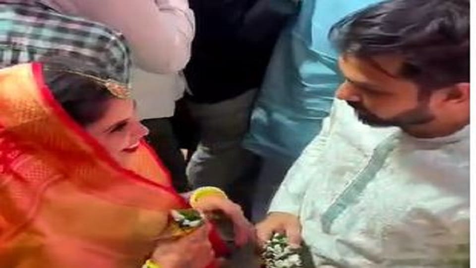 Wedding in Banke Bihari temple video went viral Anger among Goswamis