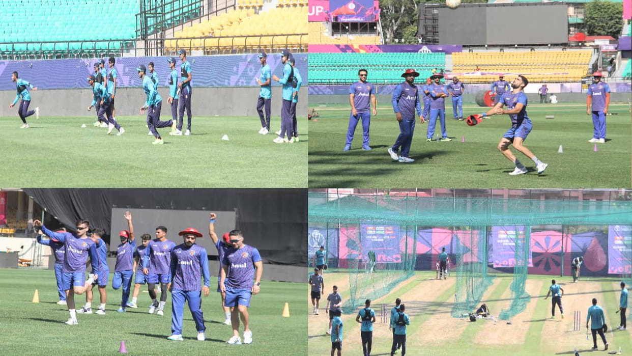 Cricket World Cup: Afghanistan-Bangladesh players tried their hands at fielding and batting at Dharamshala Sta