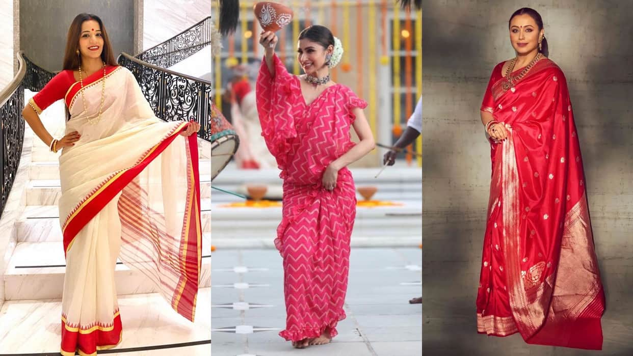 Durga Puja Look inspired by actress who belongs to west Bengal rupali ganguly to kajol