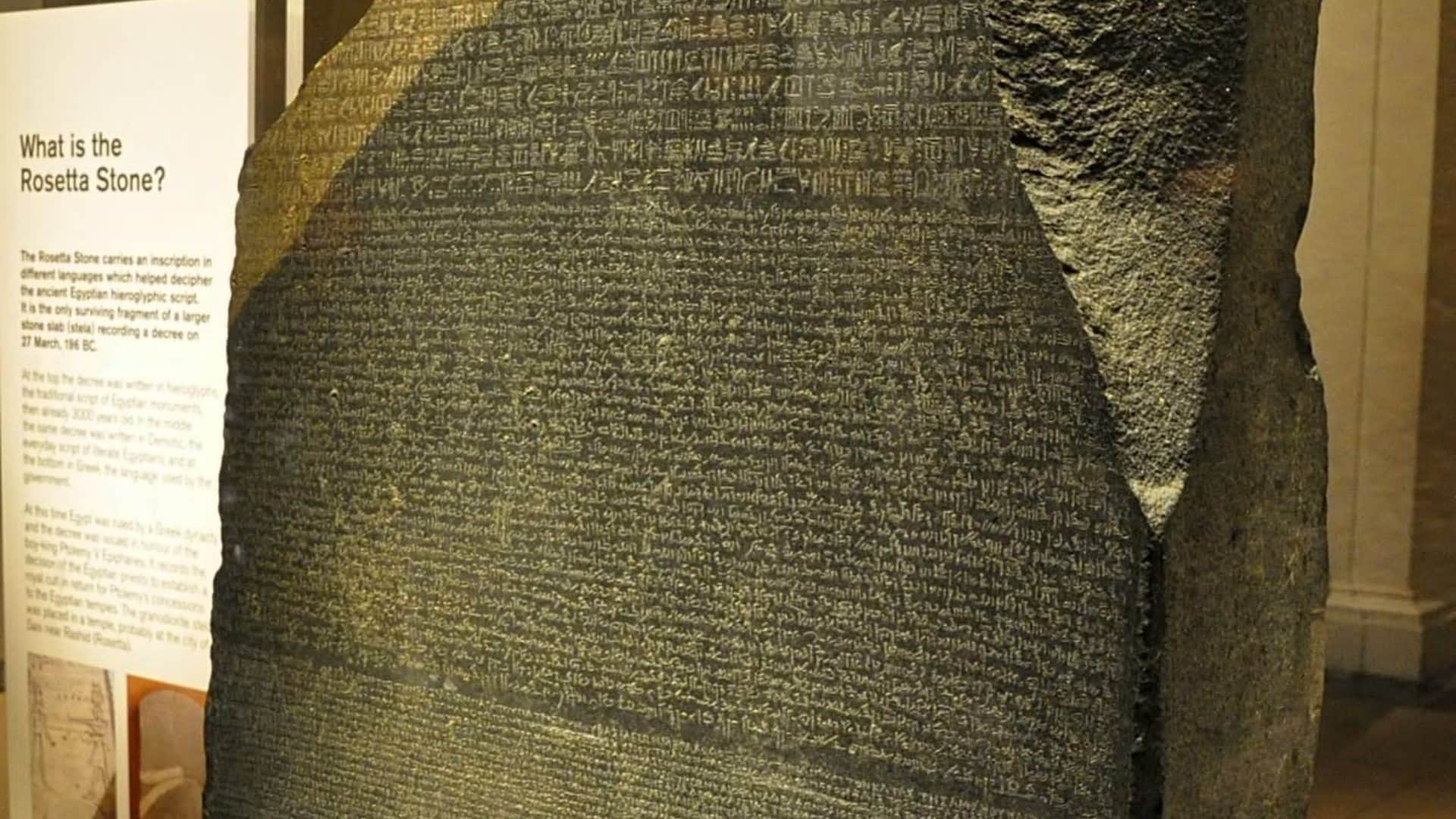 language of the god is written on the rosetta stone found in an egyptian temple