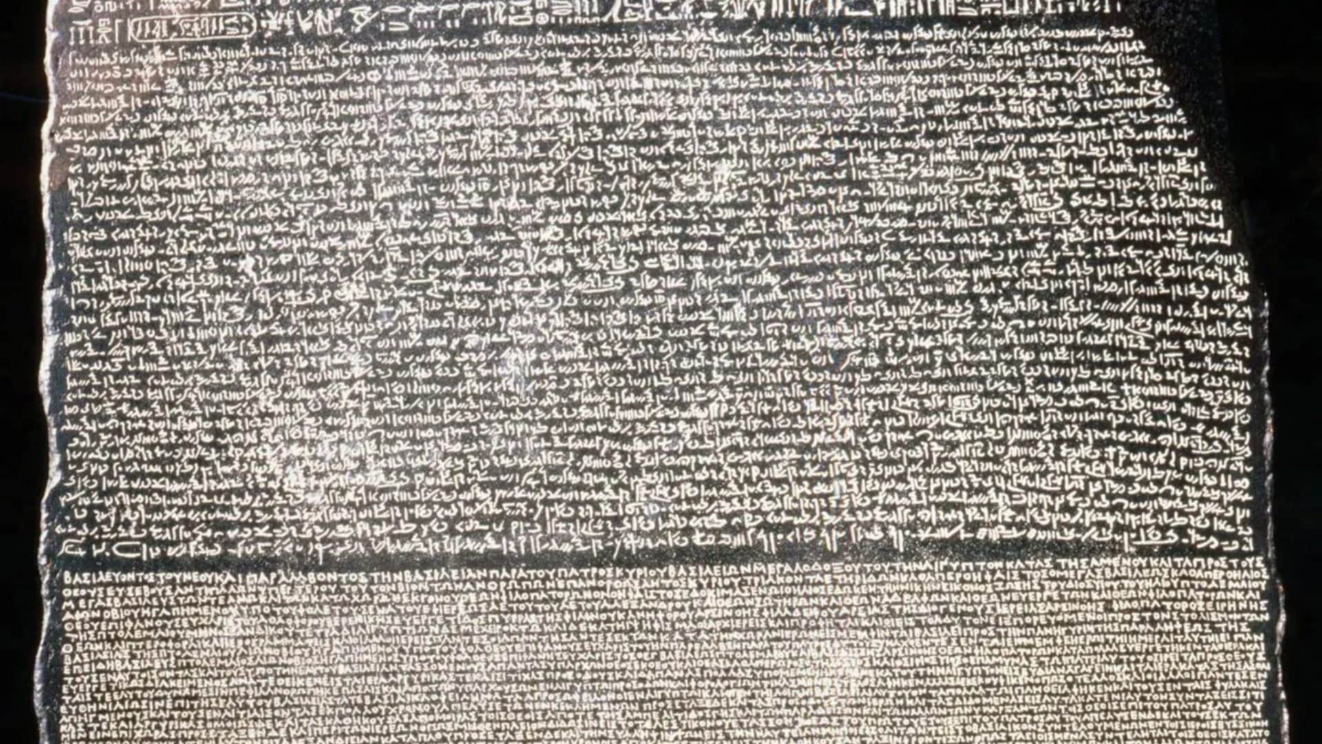 language of the god is written on the rosetta stone found in an egyptian temple