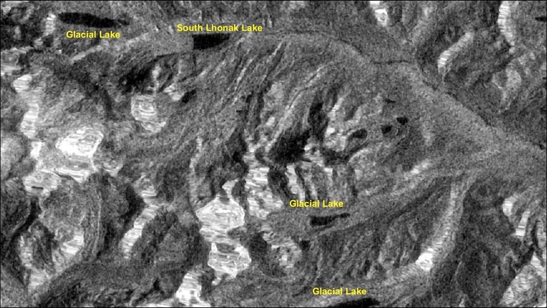 ISRO satellite image of South Lhonak lake outburst in Sikkim Flood Updates