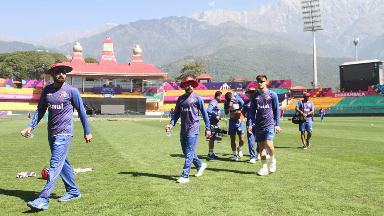 afghanistan and bangladesh cricket team practice in  hpca cricket stadium dharamshala