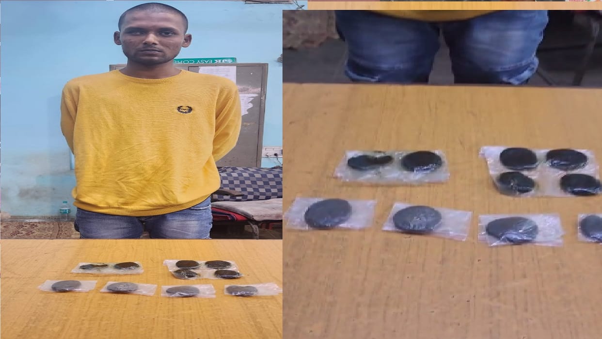 Smuggler arrested with 6 packets of hashish in Raipur